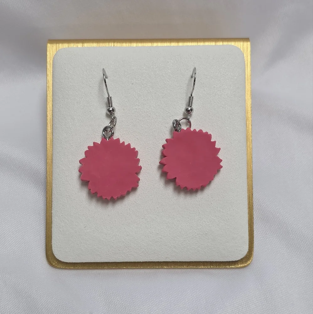 Pink & Yellow Daisy Polymer Clay Earrings